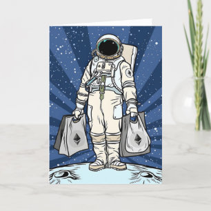 Ethereum To The Moon ETH Space Man Merch  Thank You Card