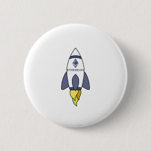 Ethereum To The Moon Rocket 2 Inch Round Button