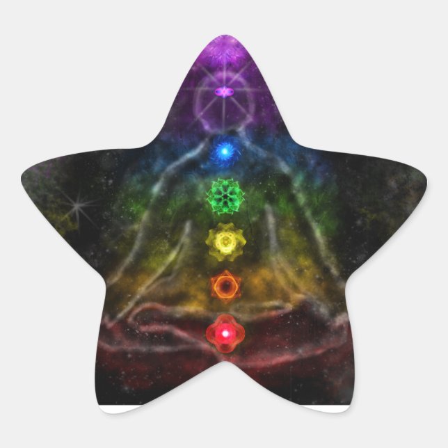 ETHERIC AURA CHAKRA STAR STICKER (Front)