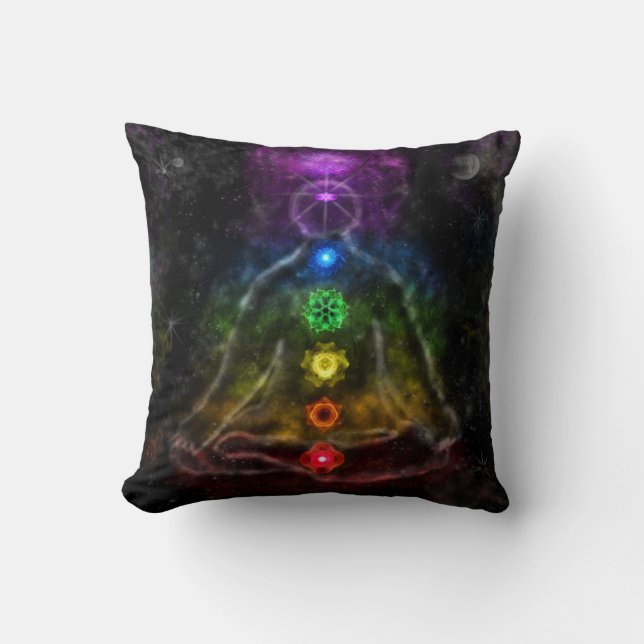 ETHERIC AURA CHAKRA THROW PILLOW (Front)