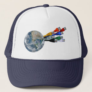Ethernet Network Connected Earth Trucker Hat