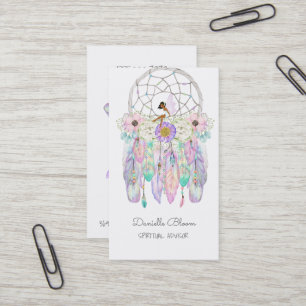 Ethic Fairy Dream Catcher Boho Arrows Feathers Business Card