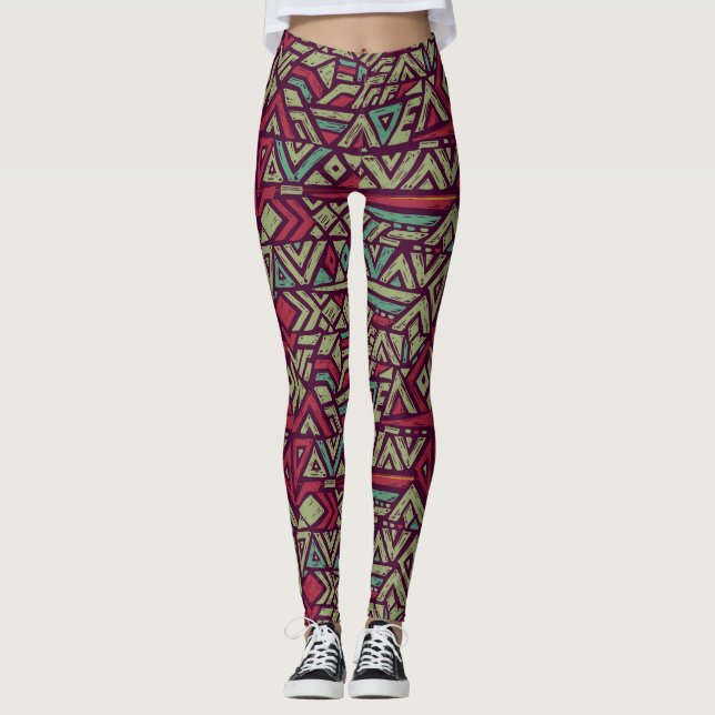 Ethic Pattern Pop Fashion Leggings (Front)