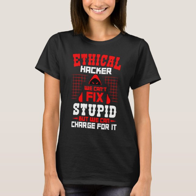 Ethical Hacker Cyber Apparel Ethical Hacking  Blac T-Shirt (Front)