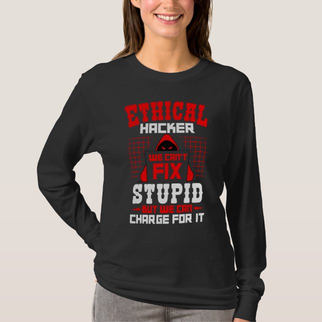 Ethical Hacker Cyber Apparel Ethical Hacking  Blac T-Shirt (Front)
