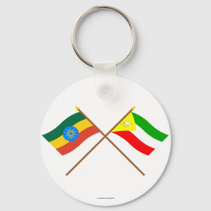 Ethiopia and Somali Crossed Flags Keychain