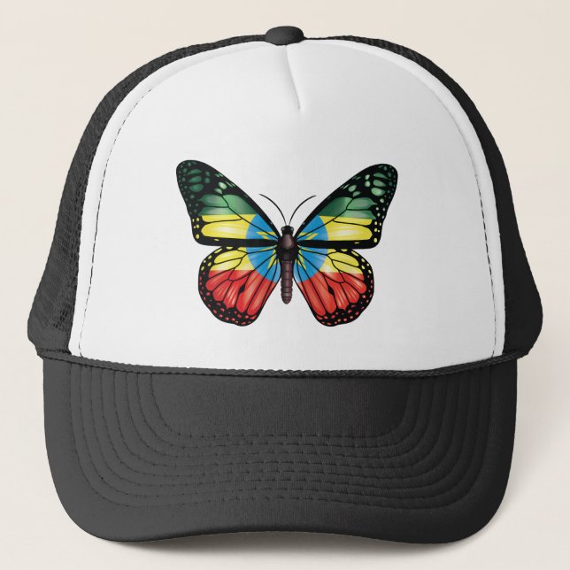 Ethiopia butterfly monarch flag trucker hat (Front)