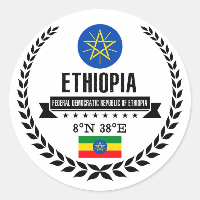 Ethiopia Classic Round Sticker (Front)