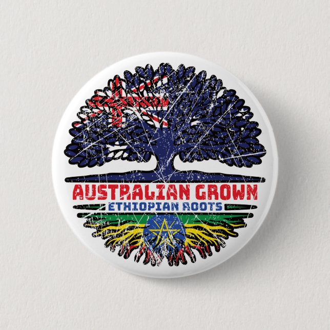 Ethiopia Ethiopian Australian Australia Tree Roots 2 Inch Round Button (Front)
