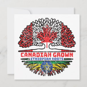 Ethiopia Ethiopian Canadian Canada Tree Roots Flag Card