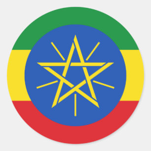 Ethiopia (Ethiopian) Flag Classic Round Sticker