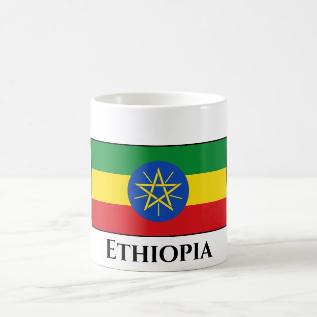 Ethiopia (Ethiopian) Flag Coffee Mug (Center)