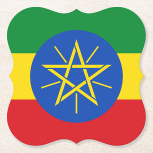 Ethiopia (Ethiopian) Flag Paper Coaster