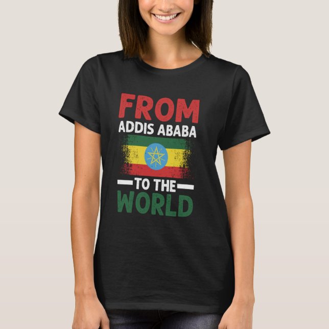 Ethiopia Ethiopian Flag T-Shirt (Front)
