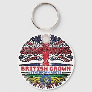 Ethiopia Ethiopian Uk United Kingdom British Tree Keychain