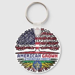 Ethiopia Ethiopian US American USA United States Keychain