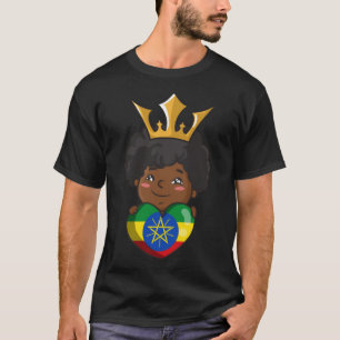 Ethiopia Ethiopians Africa Flag Heart Proud Prince T-Shirt