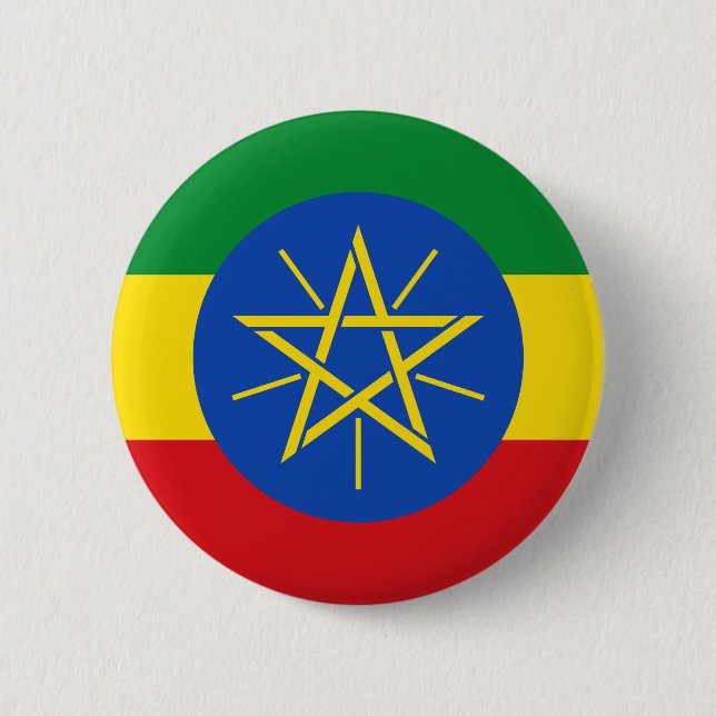 Ethiopia Flag 2 Inch Round Button (Front)