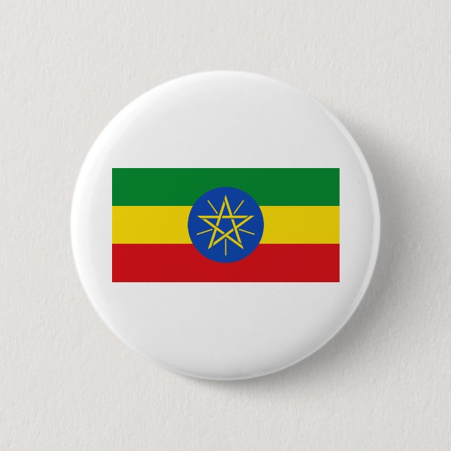 Ethiopia Flag 2 Inch Round Button (Front)