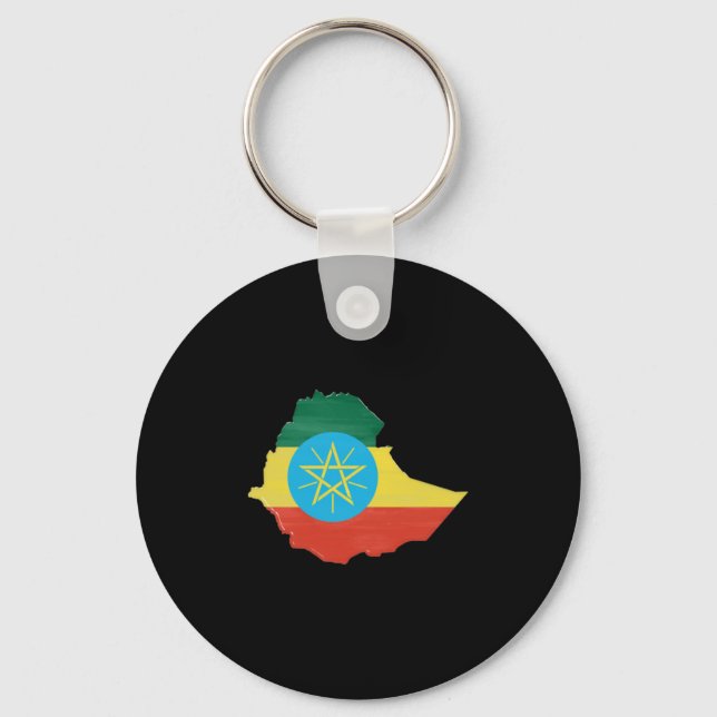 Ethiopia flag and map keychain (Front)