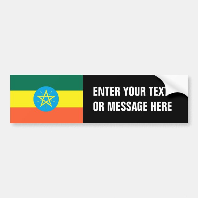 Ethiopia Flag Bumper Sticker (Front)