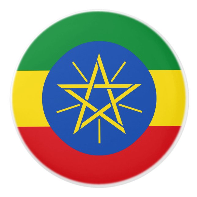 Ethiopia Flag Ceramic Knob (Front)