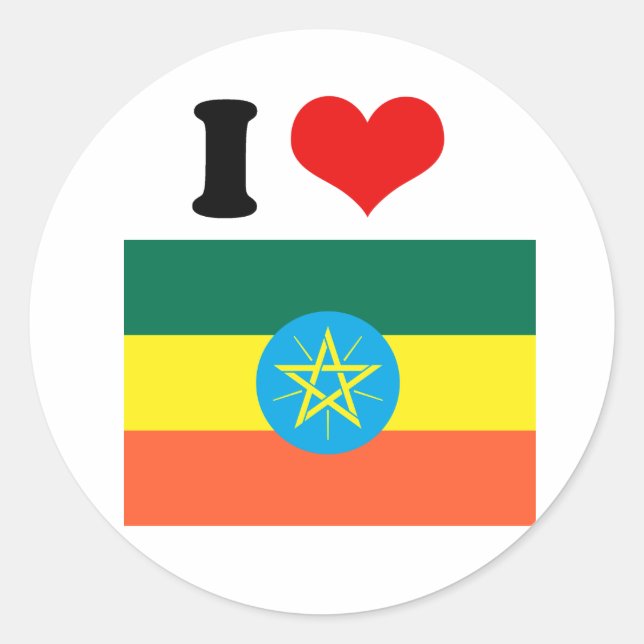 Ethiopia Flag Classic Round Sticker (Front)