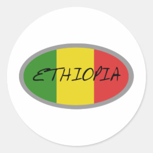 Ethiopia flag design! classic round sticker