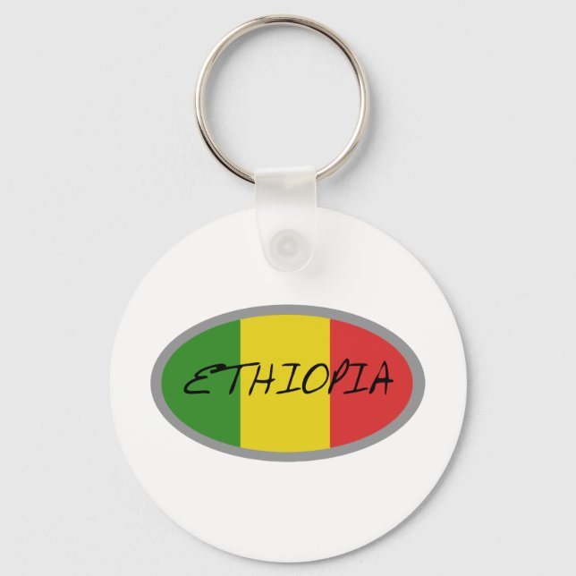 Ethiopia flag design! keychain (Front)