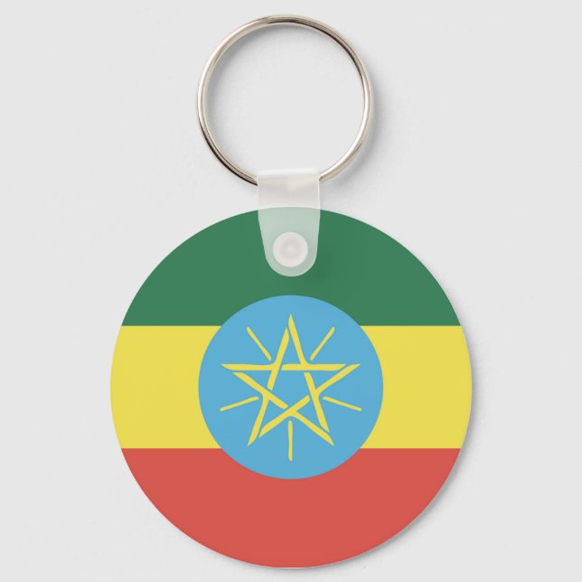 Ethiopia Flag Emblem Keychain (Front)