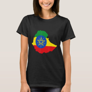 Ethiopia flag in Ethiopia outline Ethiopia T-Shirt