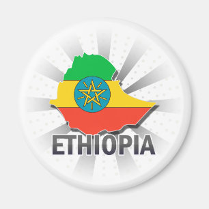 Ethiopia Flag Map 2.0 Magnet