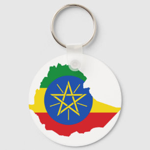 Ethiopia Flag Map ET Keychain