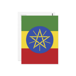 Ethiopia flag postcard
