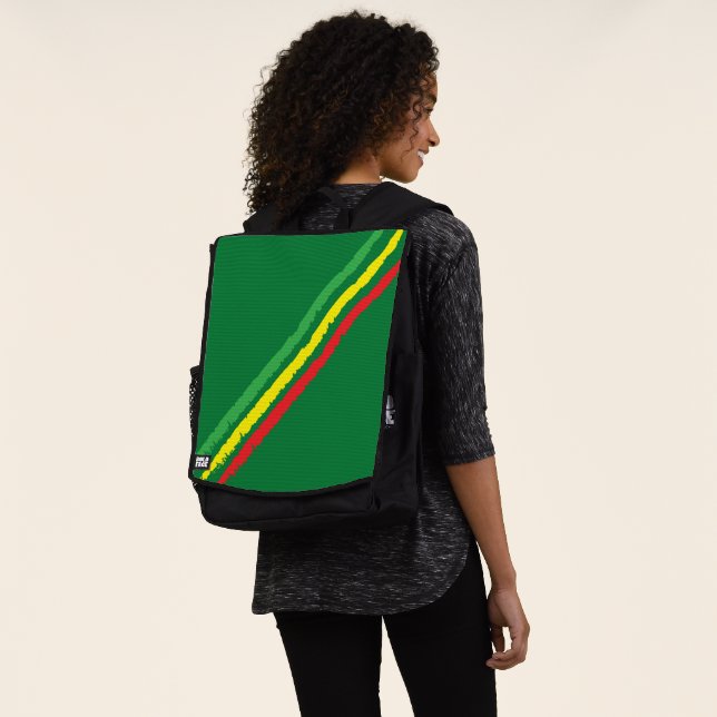Ethiopia Flag / Rasta Flag Backpack (Worn)