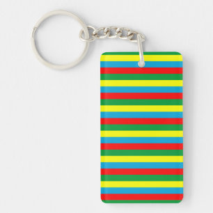 Ethiopia flag stripes country symbol pattern lines keychain