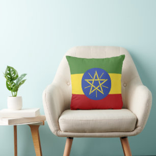 Ethiopia flag throw pillow