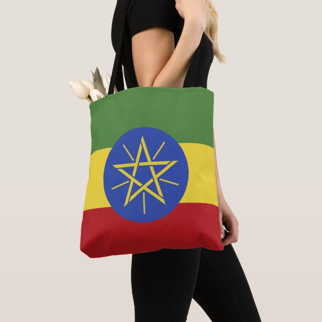 Ethiopia flag tote bag (Close Up)