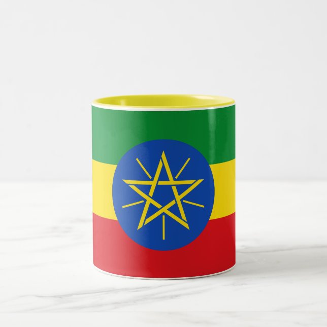 Ethiopia Flag Two-Tone Coffee Mug (Center)