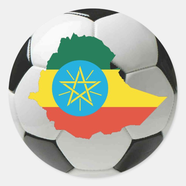 Ethiopia football soccer classic round sticker (Front)