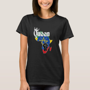 Ethiopia Queen With Ethiopian Flag In Africa Map F T-Shirt