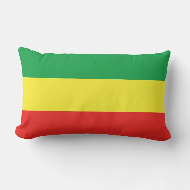 Ethiopia Rasta Flag  Lumbar Pillow (Front)