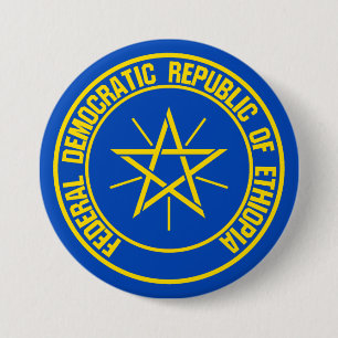 Ethiopia Round Emblem 3 Inch Round Button