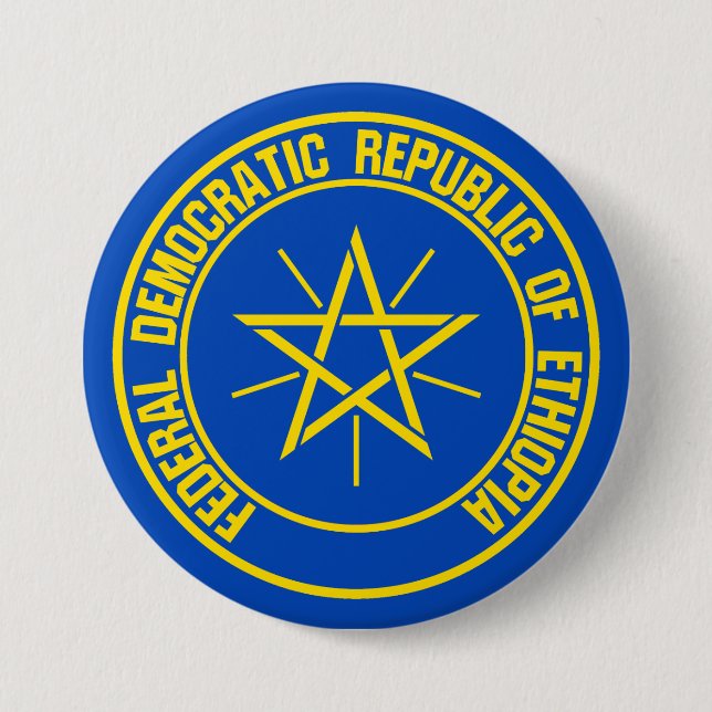 Ethiopia Round Emblem 3 Inch Round Button (Front)