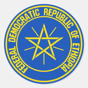 Ethiopia Round Emblem Classic Round Sticker