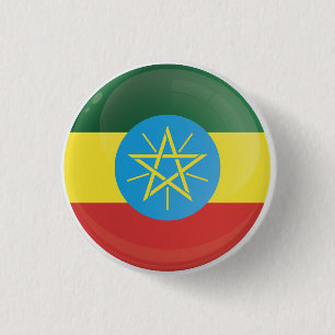 Ethiopia  Round Icon Flag 1 Inch Round Button