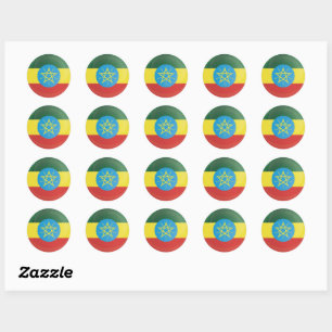 Ethiopia  Round Icon Flag Classic Round Sticker