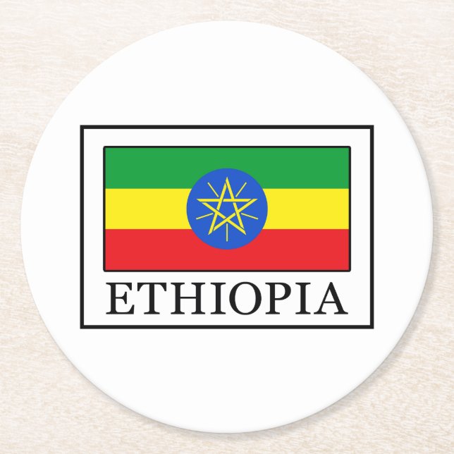 Ethiopia Round Paper Coaster (Front)