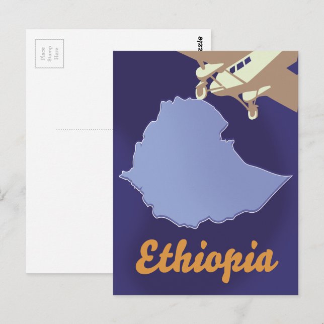 Ethiopia travel poster postcard (Front/Back)