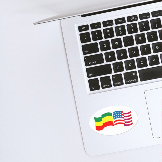 Ethiopia - USA Hat Rectangular Sticker (Creator Uploaded)